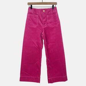 Maeve Anthropologie The Colette Pink Corduroy Pants Womens 27 Wide Leg Crop